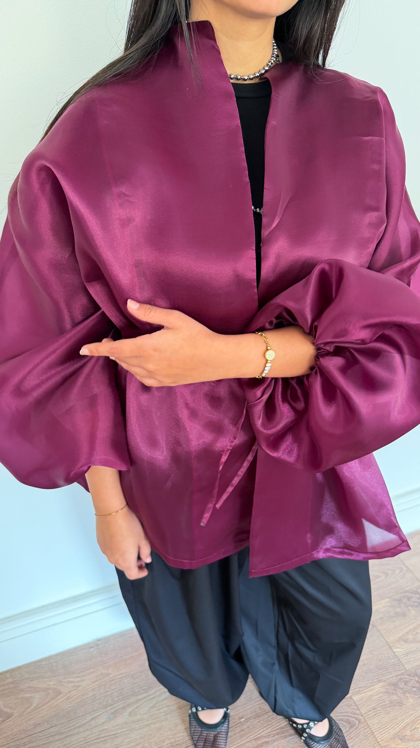 Organza Cardigan | Berry