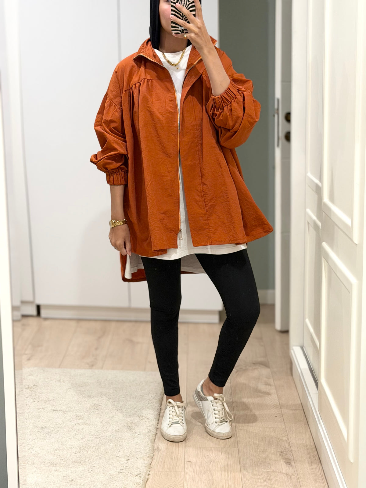 Crinkle Jacket- Orange