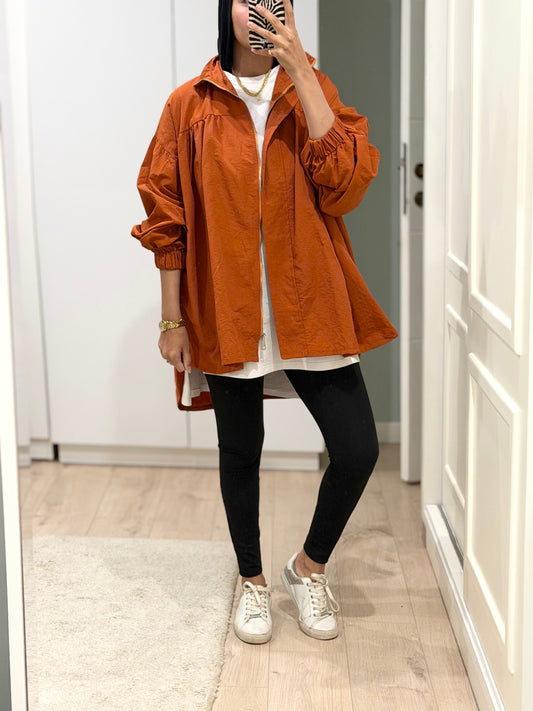 Crinkle Jacket- Orange