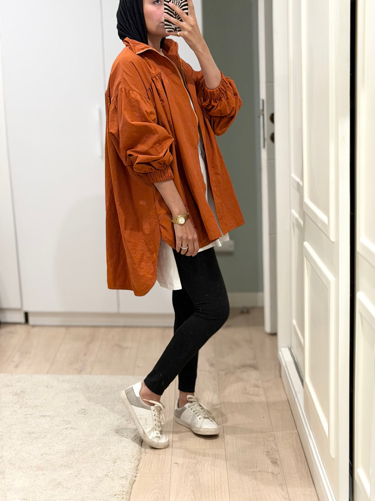 Crinkle Jacket- Orange