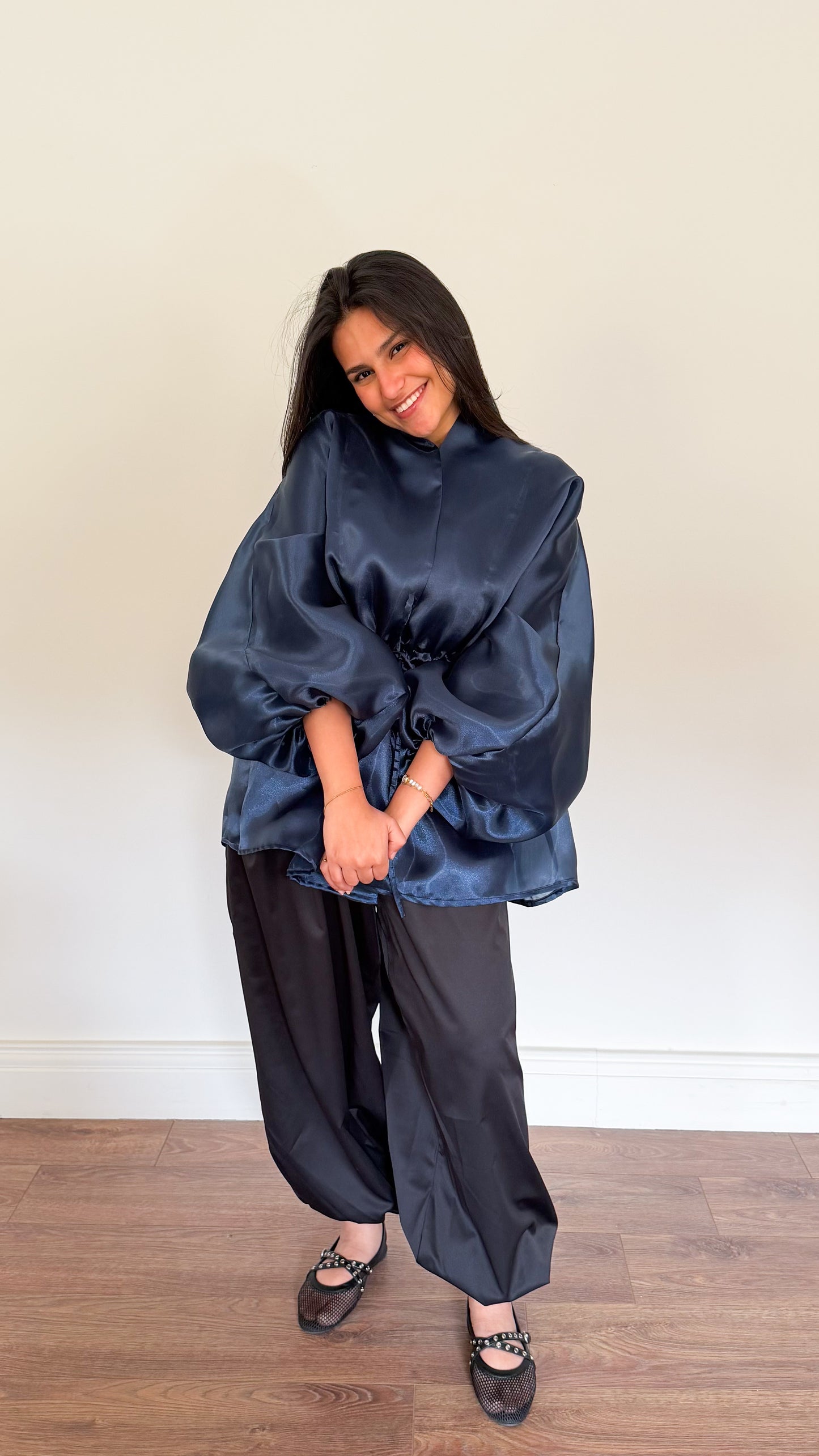 Organza Cardigan | Petroleum Navy