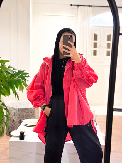 Crinkle Jacket  - Peach pink