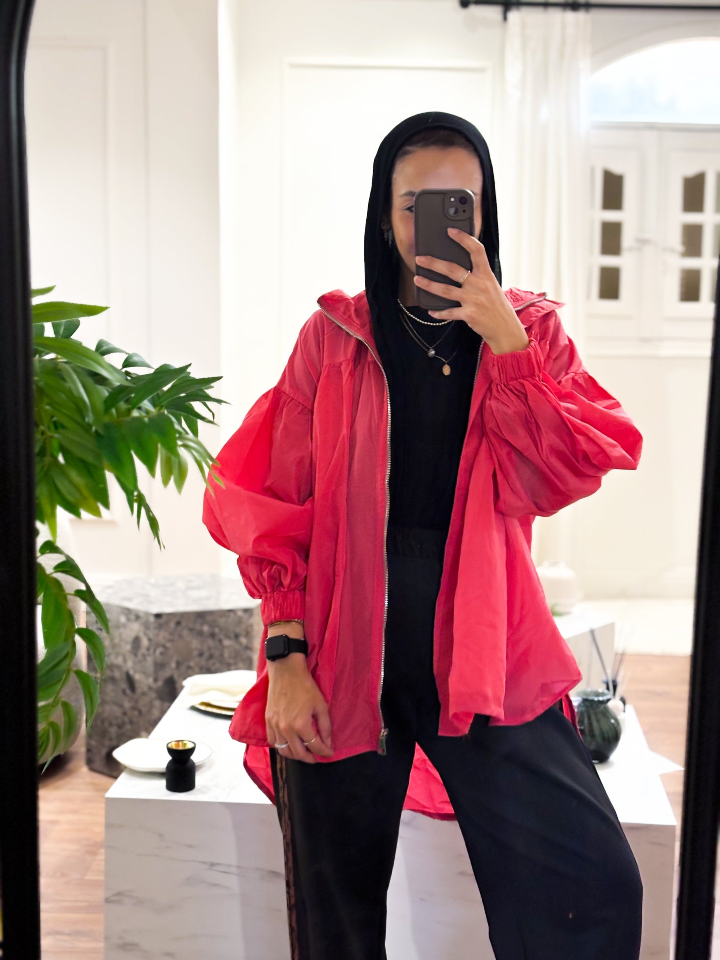 Crinkle Jacket  - Peach pink