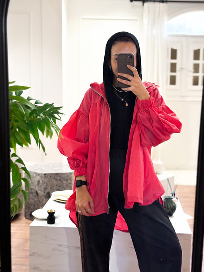 Crinkle Jacket  - Peach pink