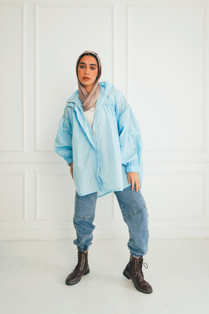 Crinkle Jacket - Sky Blue