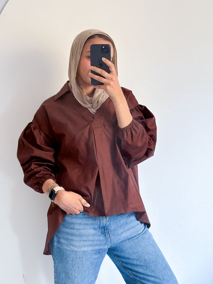 Elara Shirt - Chocolate Brown
