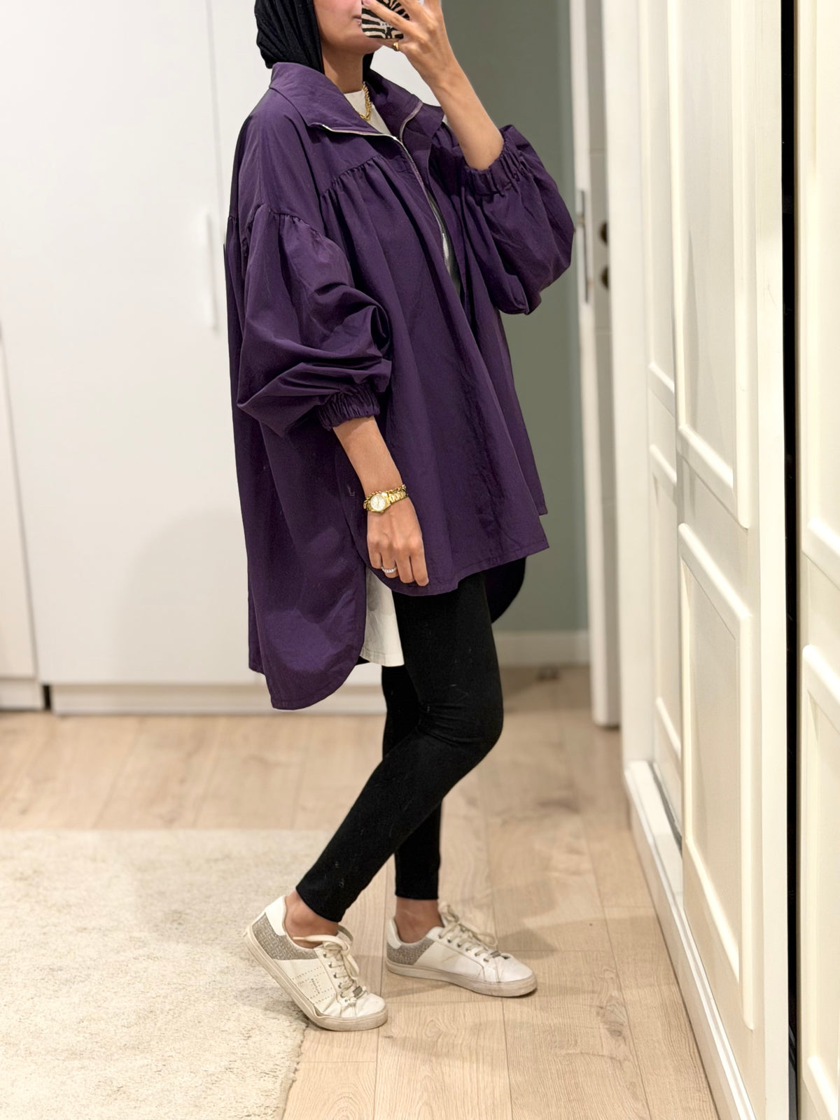 Crinkle Jacket- Purple