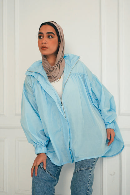 Crinkle Jacket - Sky Blue