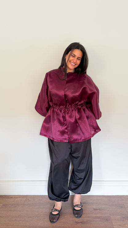 Organza Cardigan | Berry