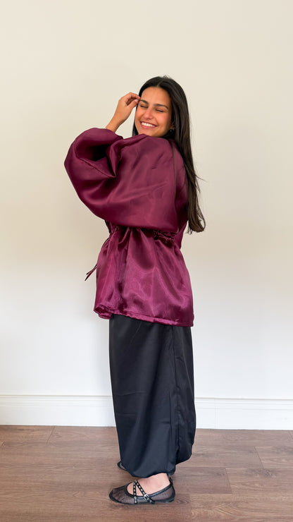 Organza Cardigan | Berry