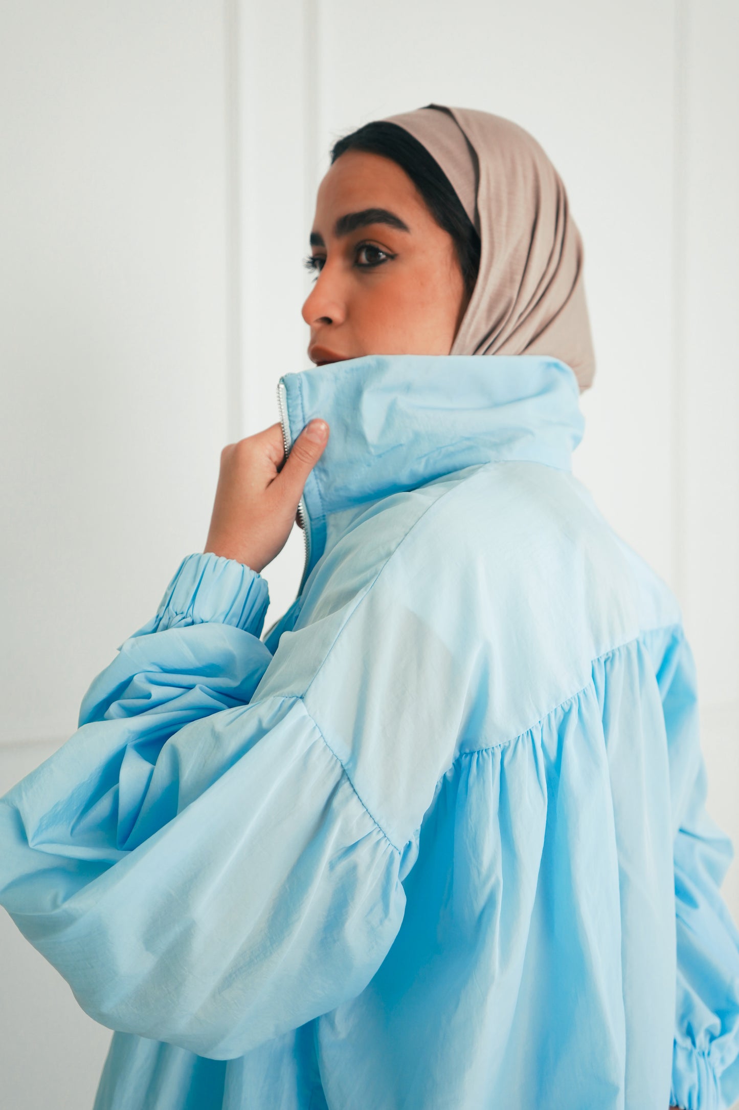 Crinkle Jacket - Sky Blue