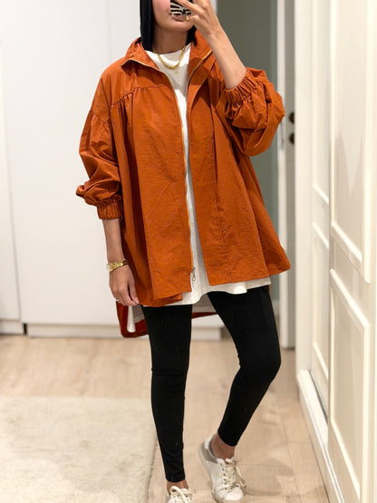 Crinkle Jacket- Orange